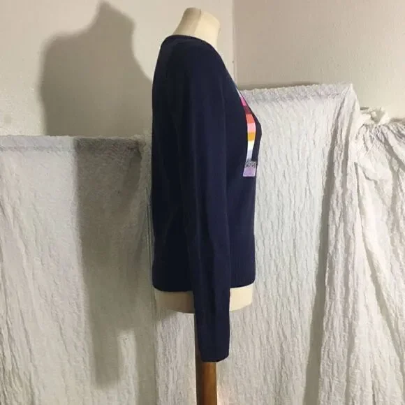 Gap Love Rainbow Crew Sweater Top Size Small - Picture 3 of 7